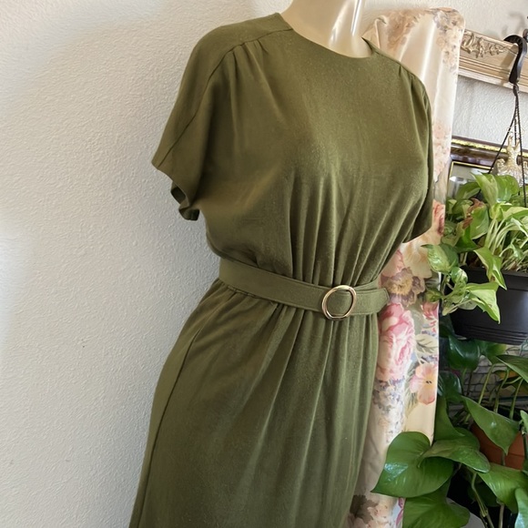Vintage Dress Olive Green - Picture 3 of 14